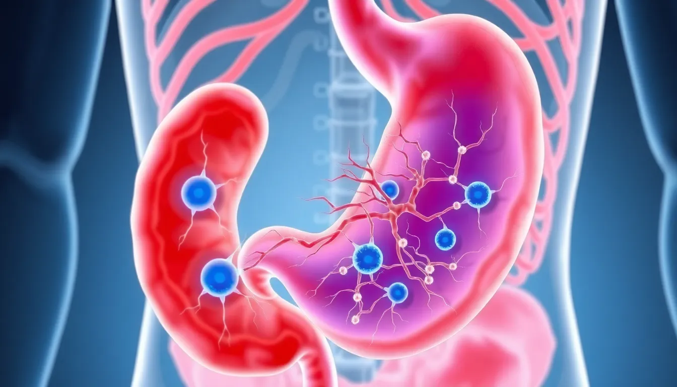 how does nervous tissue interact with muscular tissue in the stomach to break down food?