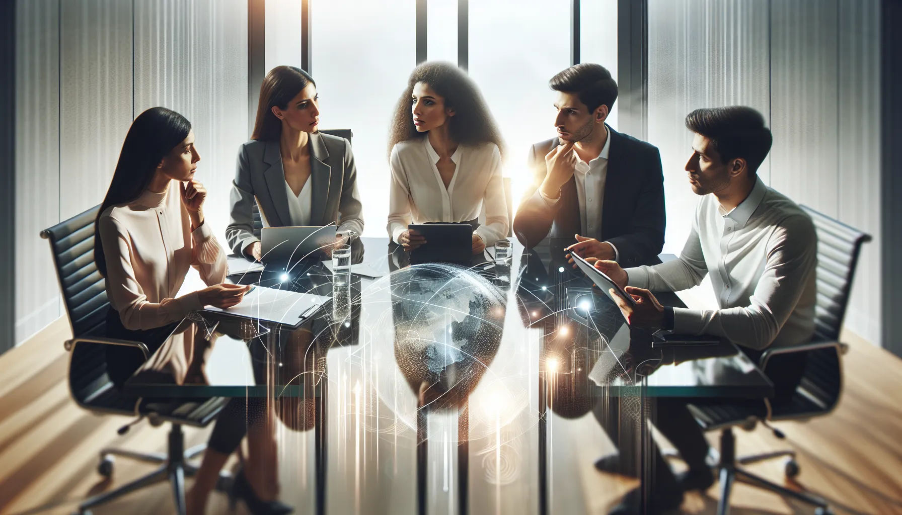 diverse professionals brainstorming in a modern office.