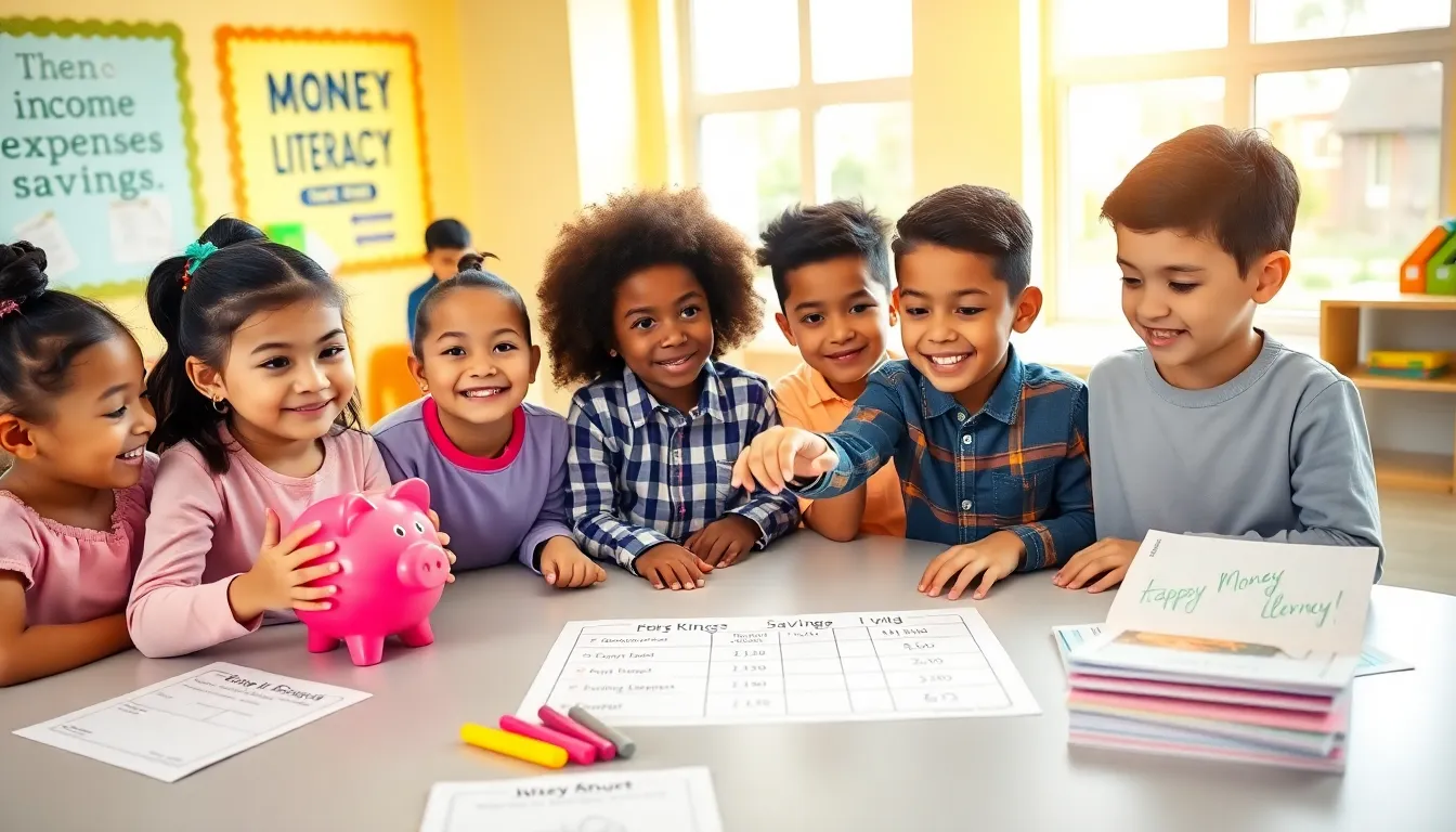 children learning budgeting in a vibrant classroom setting.