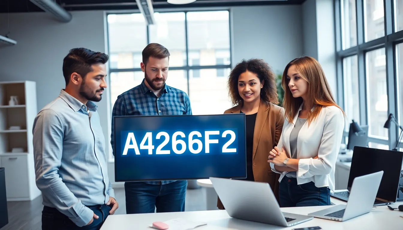 diverse team discussing technology in a modern office.