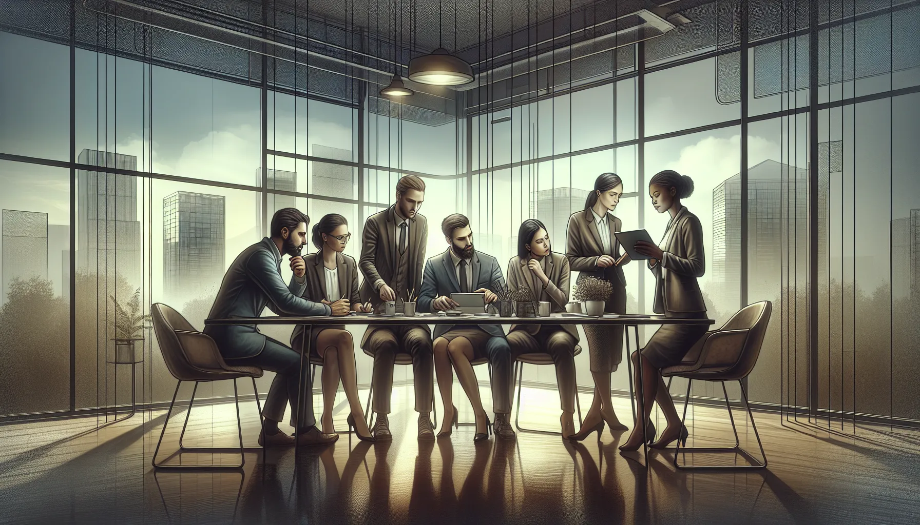 diverse team discussing gamification strategies in a modern office.