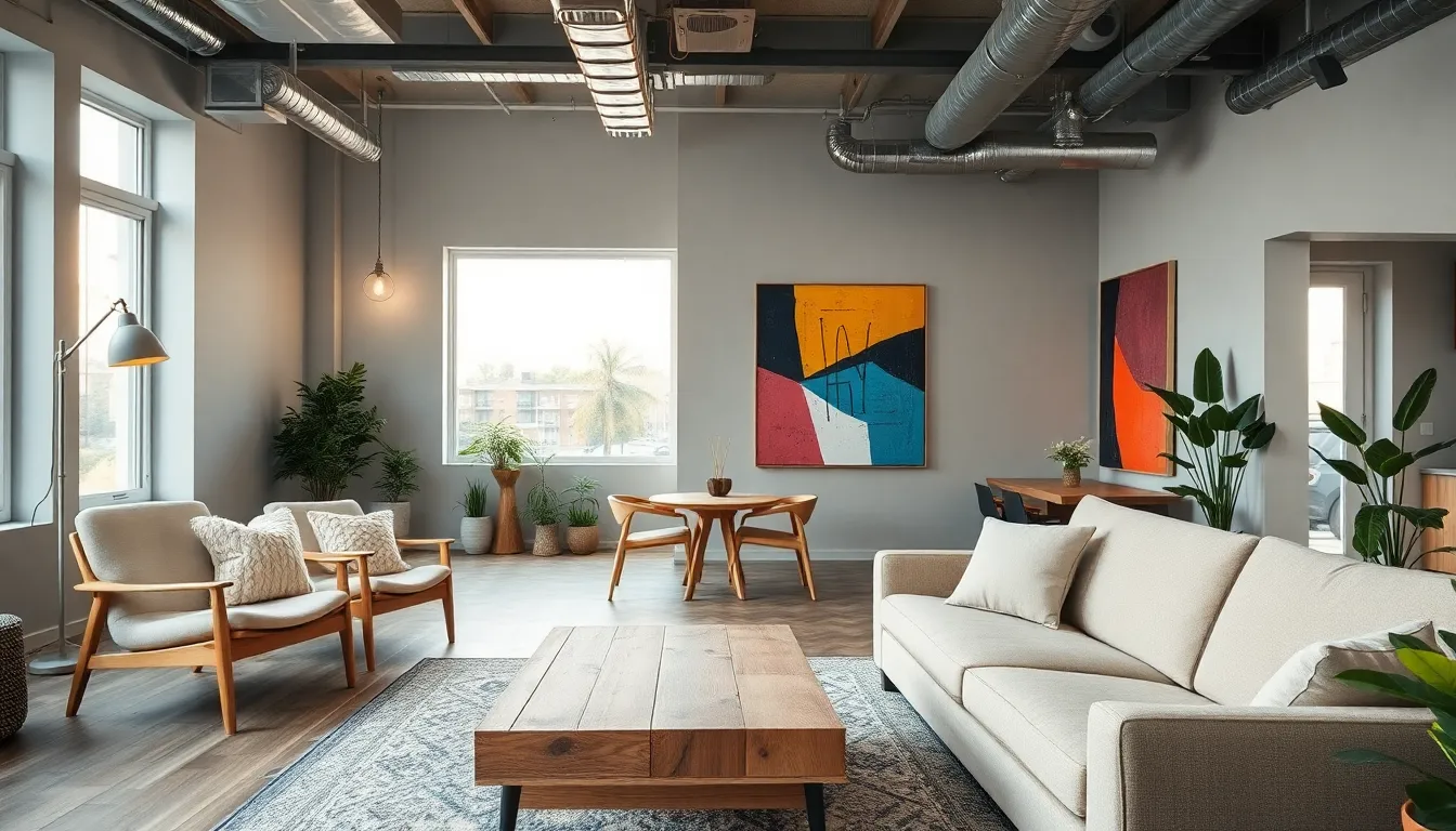 a modern living room featuring minimalist and Scandinavian design elements.