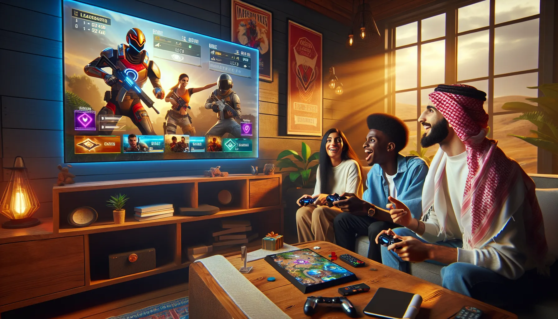 Mywirelesscoupons.com Games: Explore Fun and Savings 8 diverse group of friends enjoying video games in a modern gaming space.