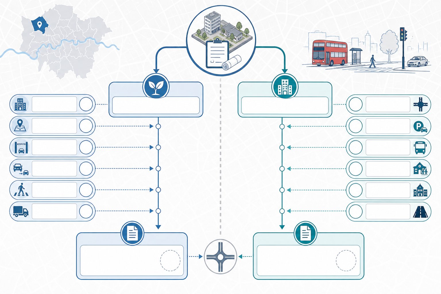 Decision infographic showing when Harrow developments need a transport statement or assessment.
