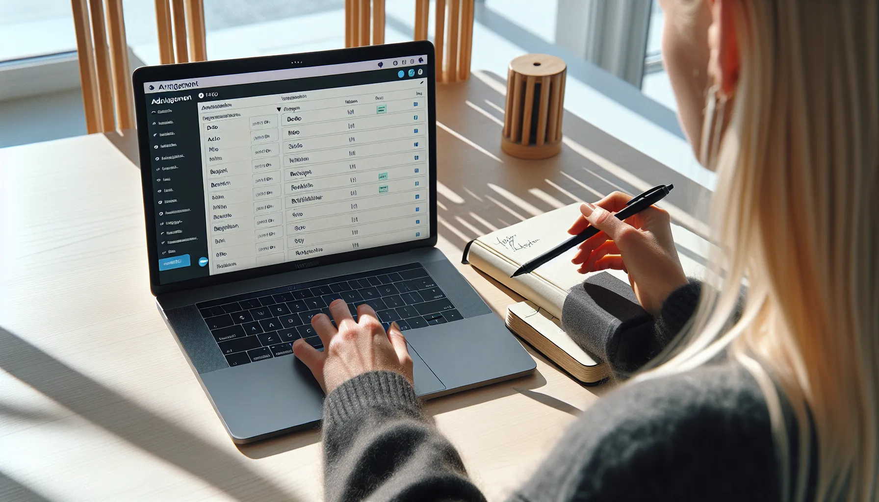 Laptop showing wordpress arrangement cpt as planner maps roles, capabilities, and data model.