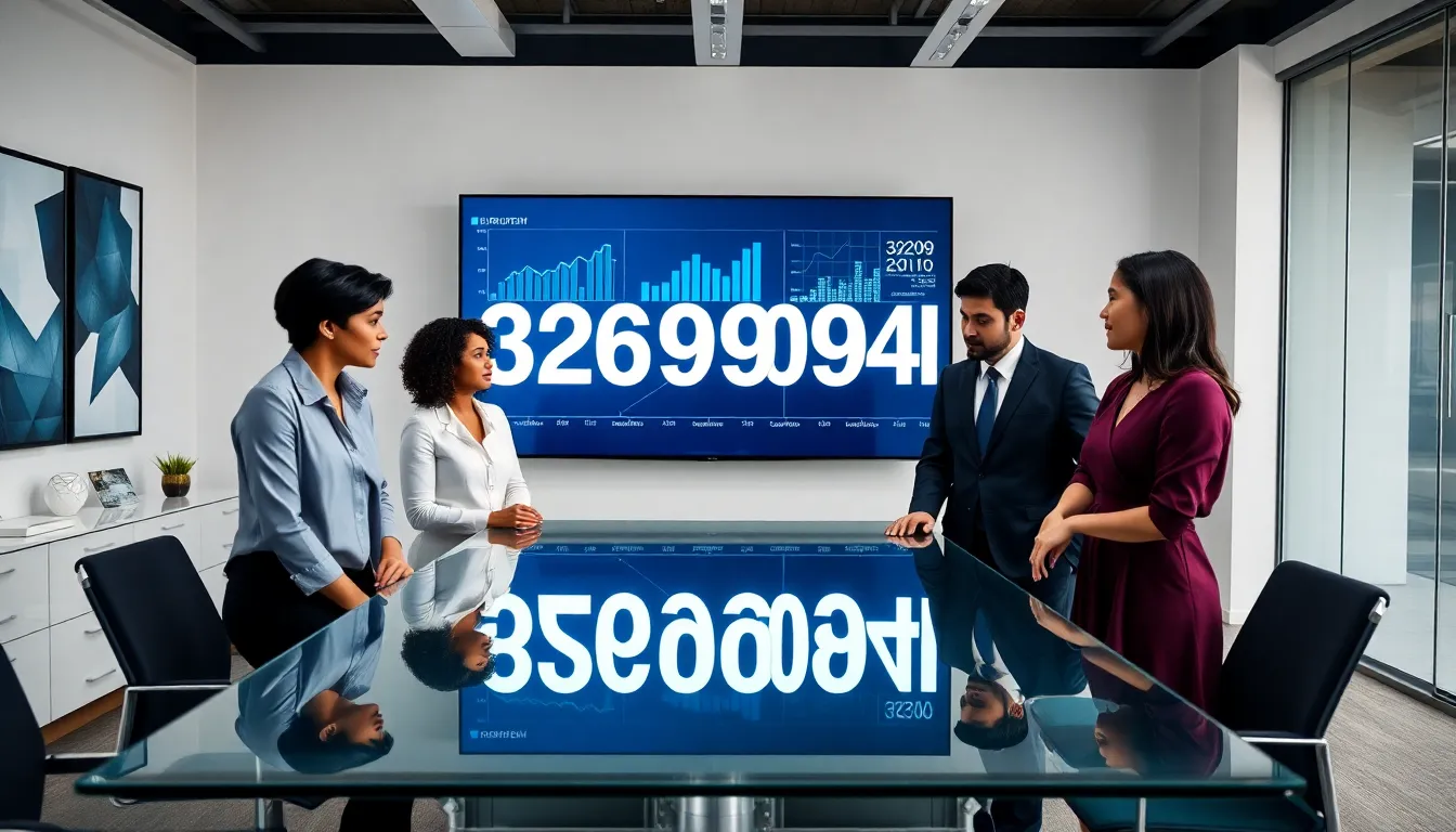diverse team discussing data analysis in a modern office.
