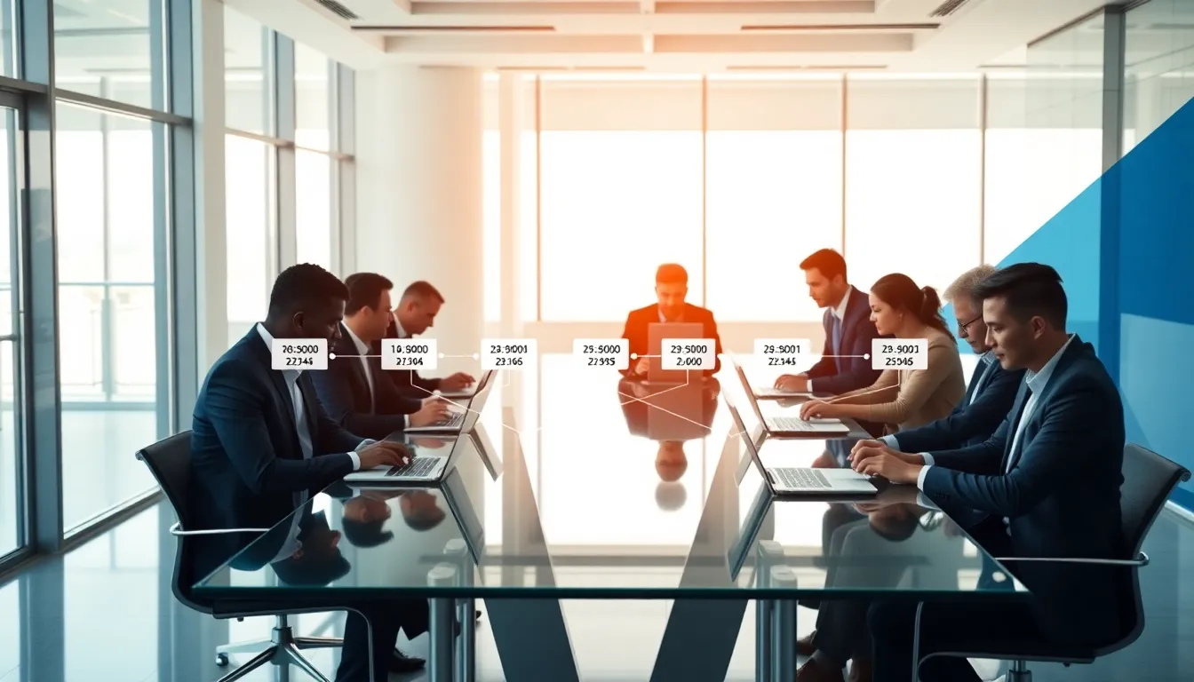 a diverse team discussing the concept of immutable ledgers.