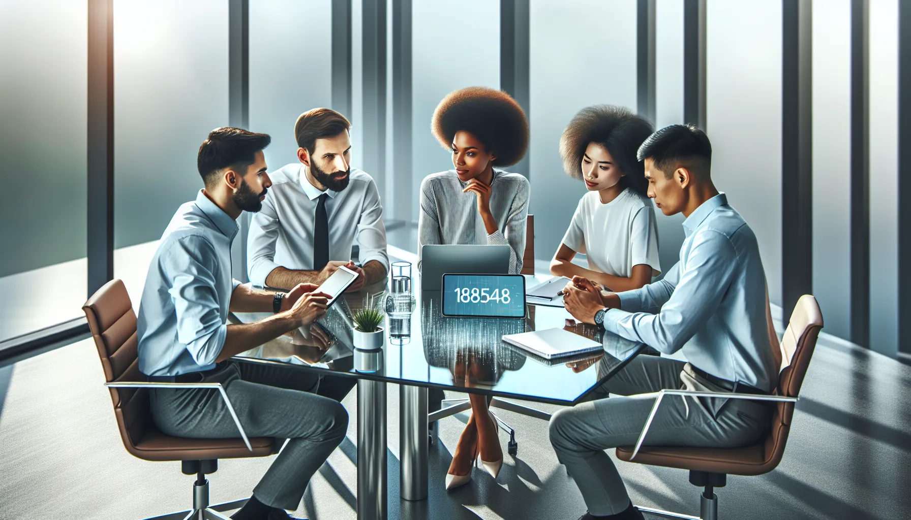 diverse team discussing customer support solutions in a modern office.