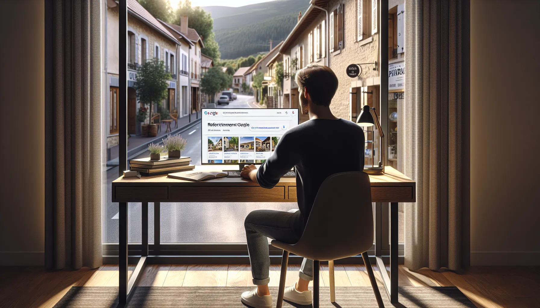 SEO consultant in Santeny analyzing Google local search results for nearby businesses.