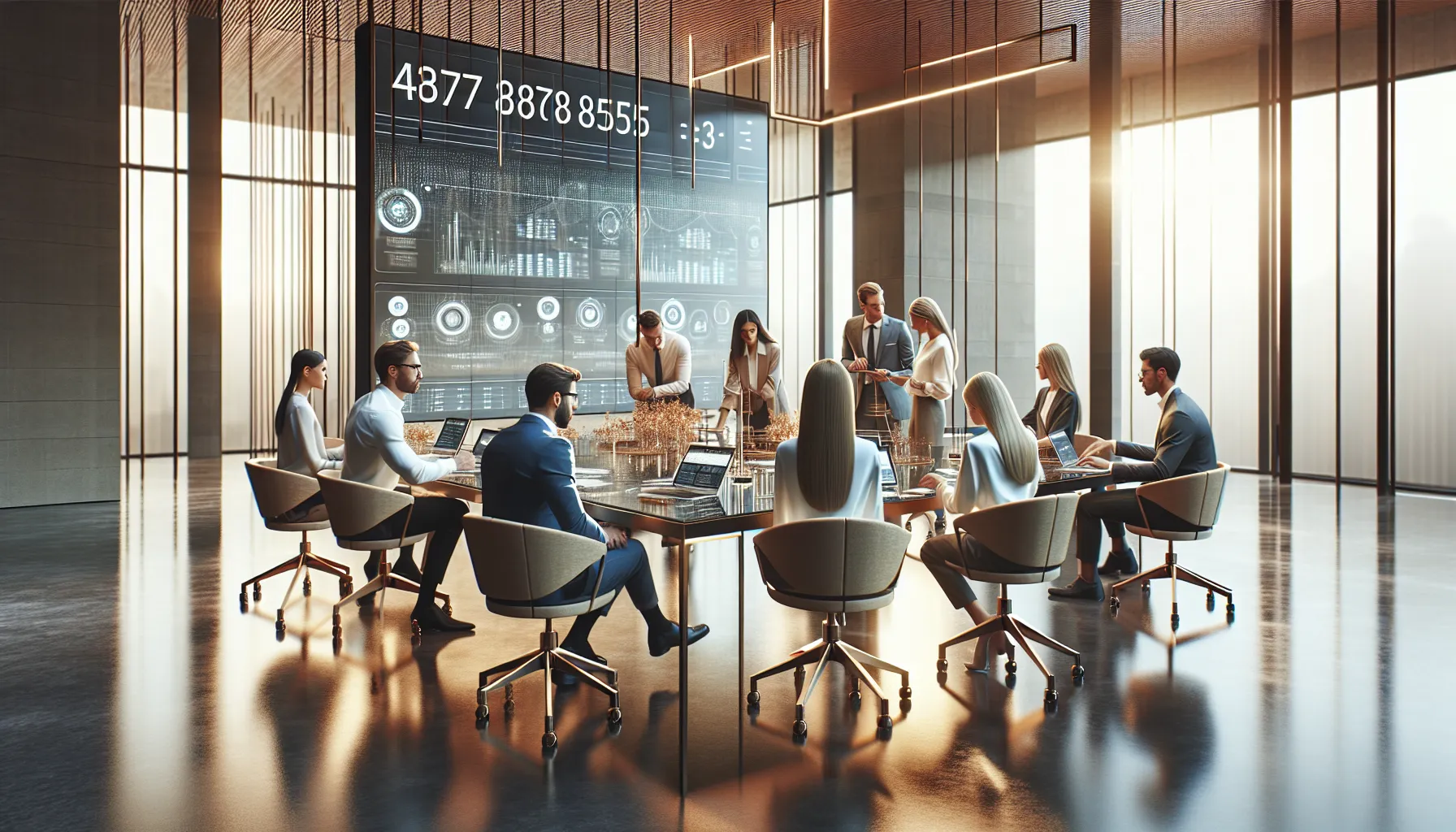 team discussing toll-free number trends in a modern office.