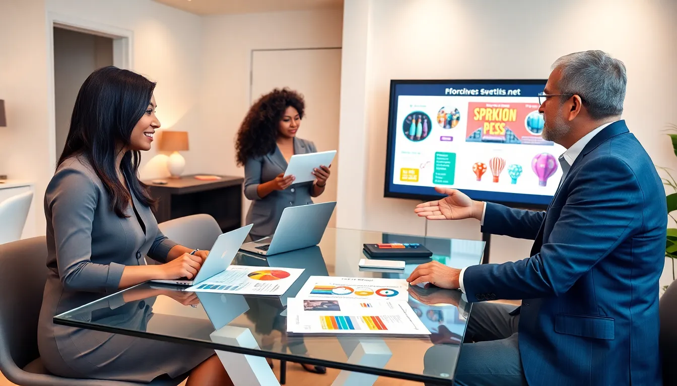 diverse team collaborating on budget-friendly event planning in a modern office.