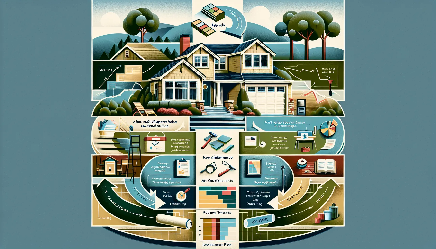 Diagram showing steps for maximizing Danville property value.