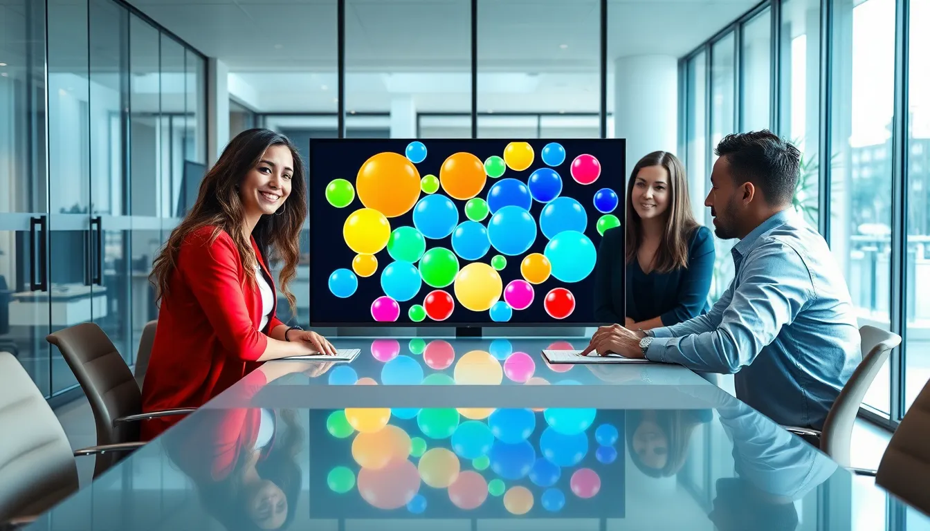 team collaborating on bubble coding in a modern office.