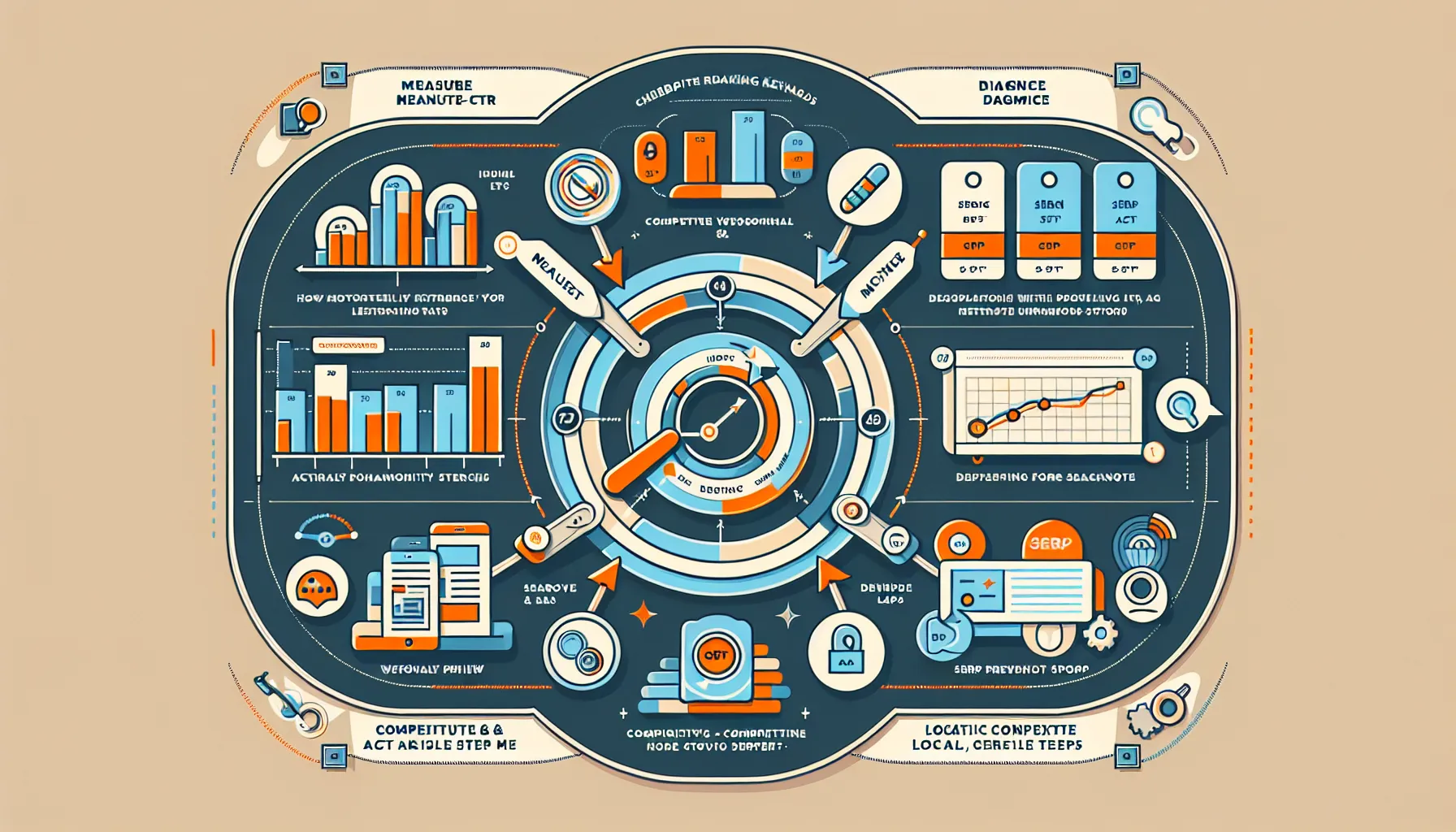 UK-focused infographic showing rank-to-CTR thresholds, diagnostics, intent shifts, and benchmarking.