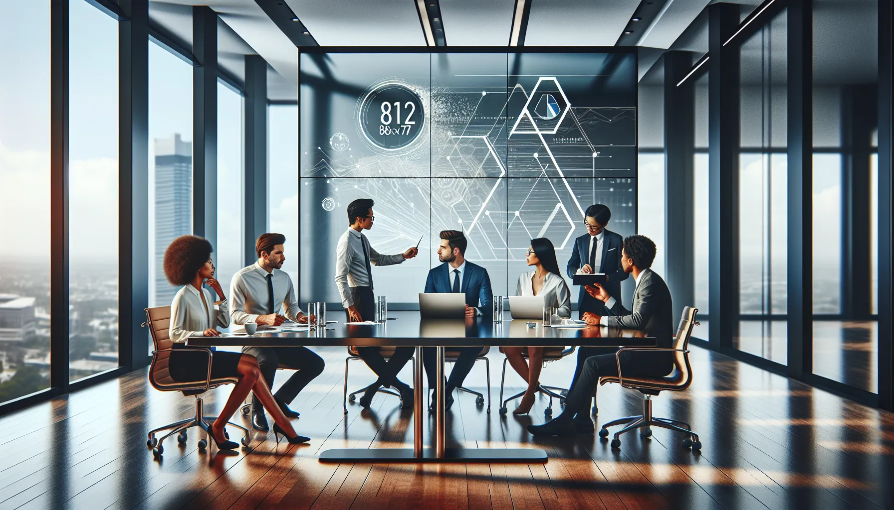 diverse team discussing standards in a modern conference room.