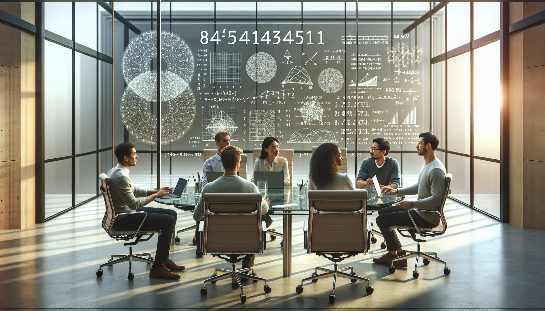 diverse team analyzing numerical significance in a modern office.