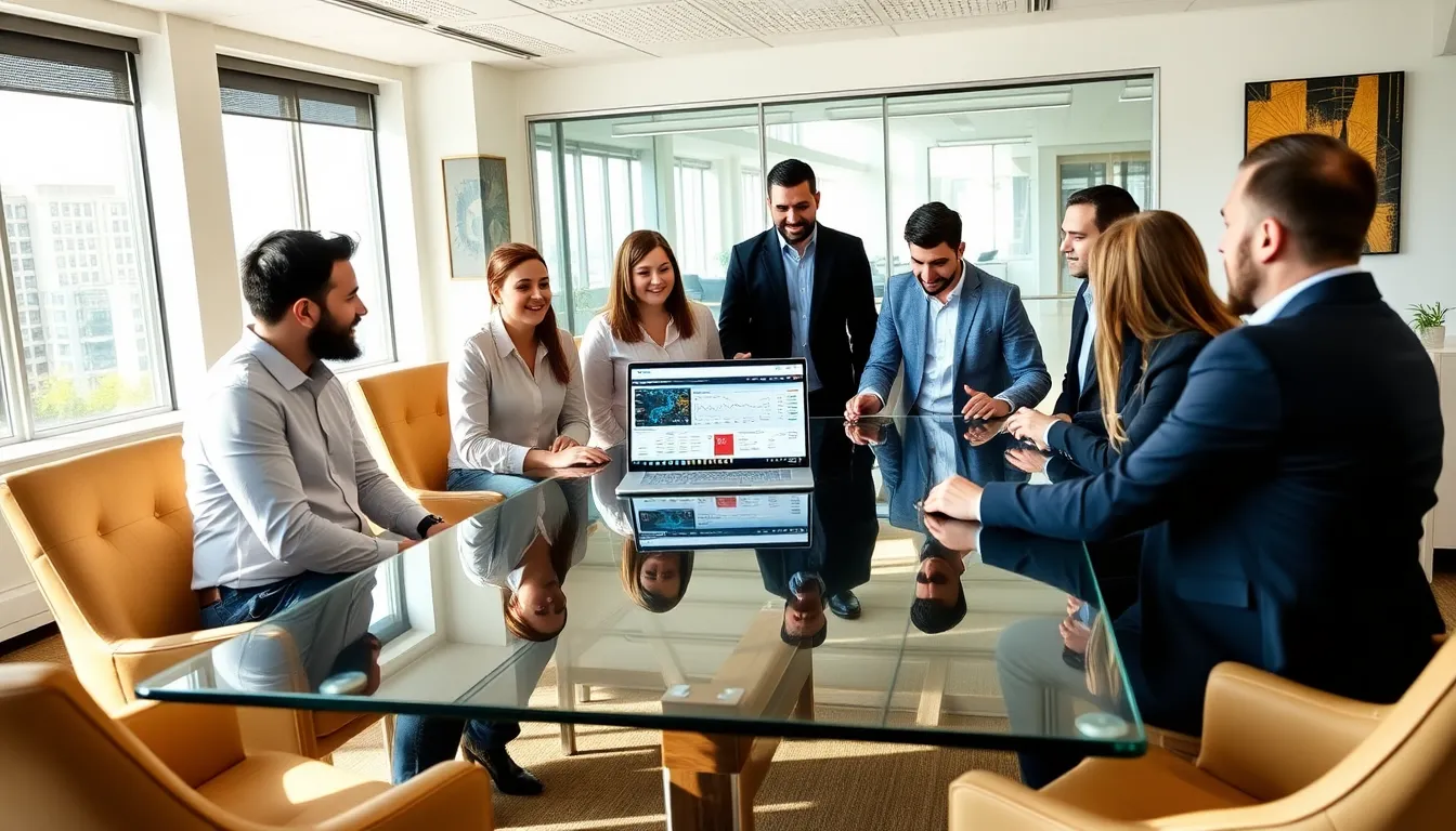 diverse team brainstorming strategies for CK2Generator in a modern office.