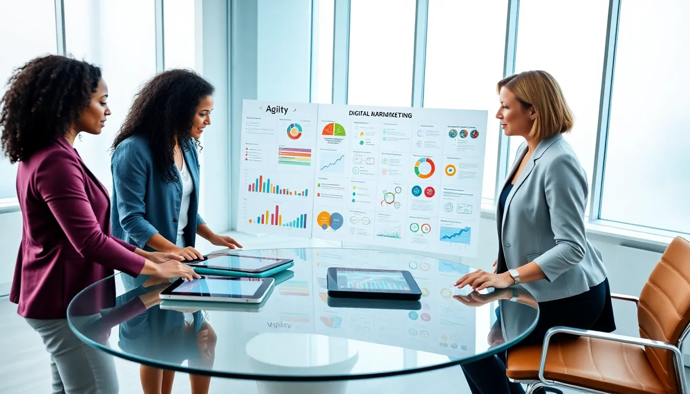 diverse team discussing strategies in a modern office.