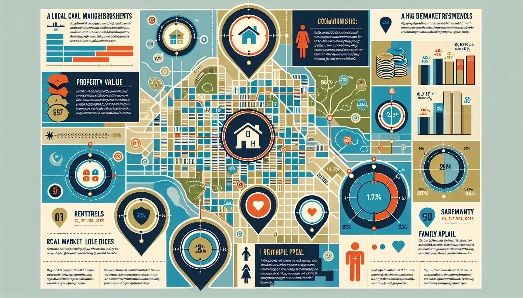 map infographic showing Danville neighborhoods and real estate market strengths