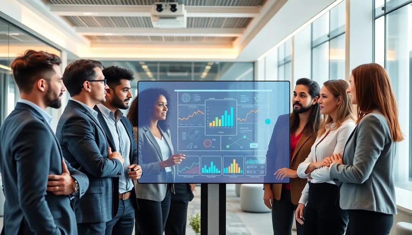 diverse team discussing the concept of cgjhnrfcn in a modern office.