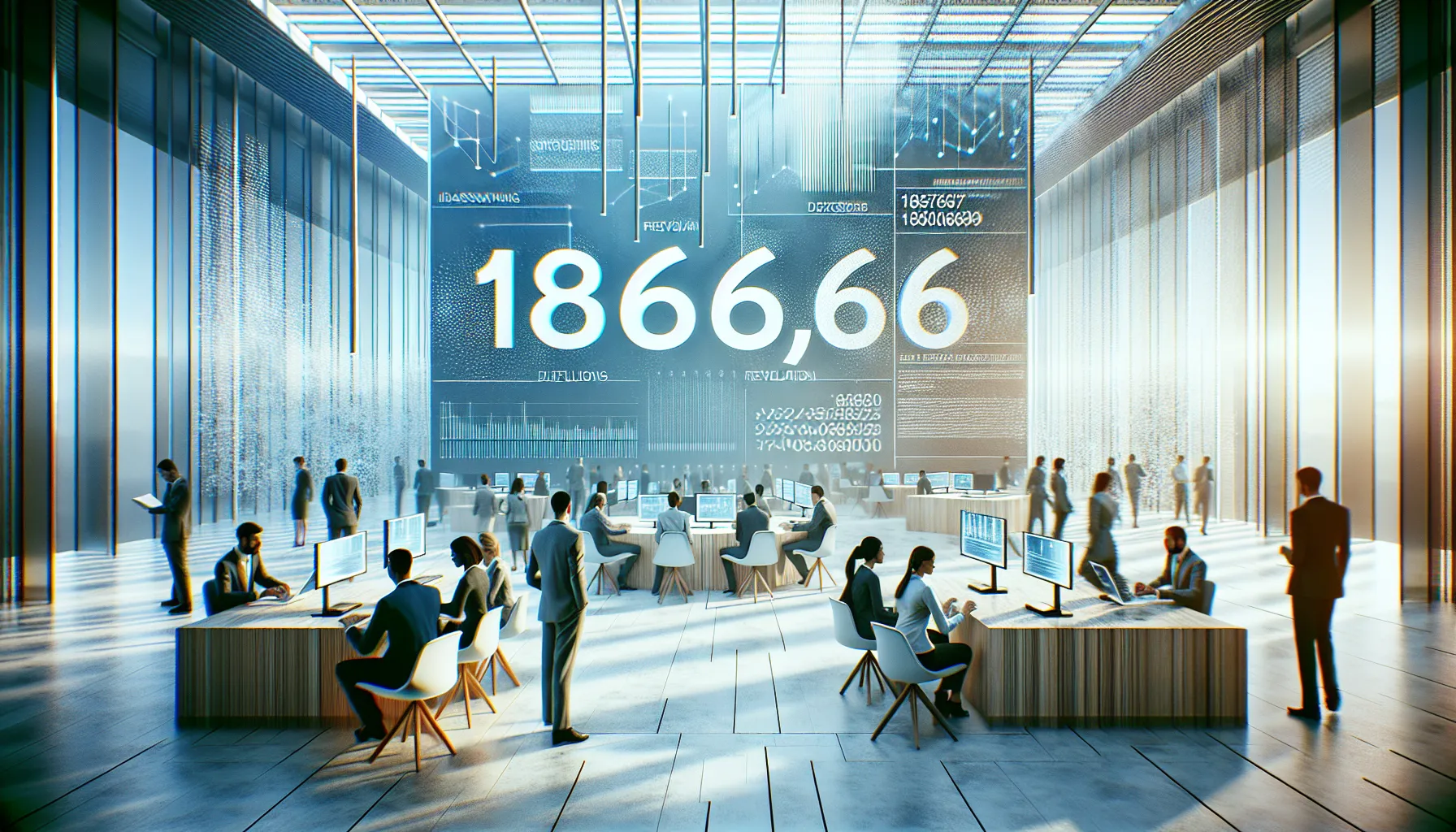 large number displayed in a modern office setting.