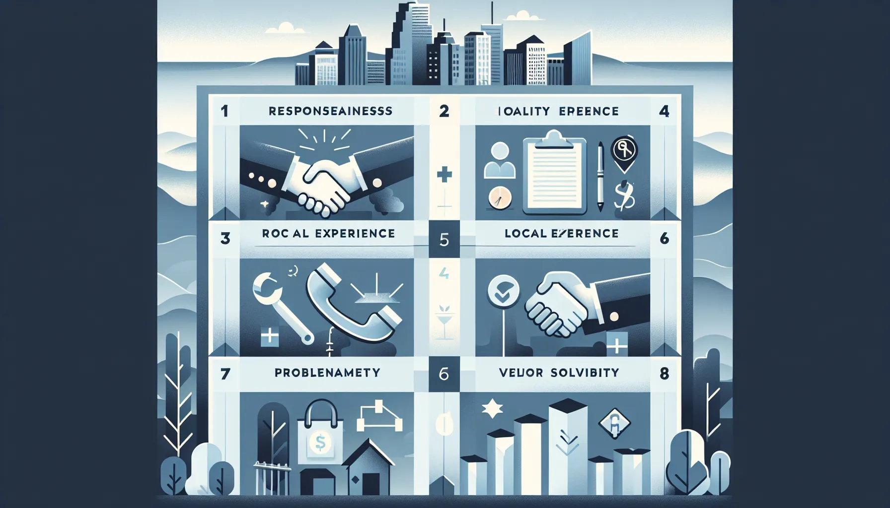 infographic showing qualities and interview steps for choosing a Danville property manager