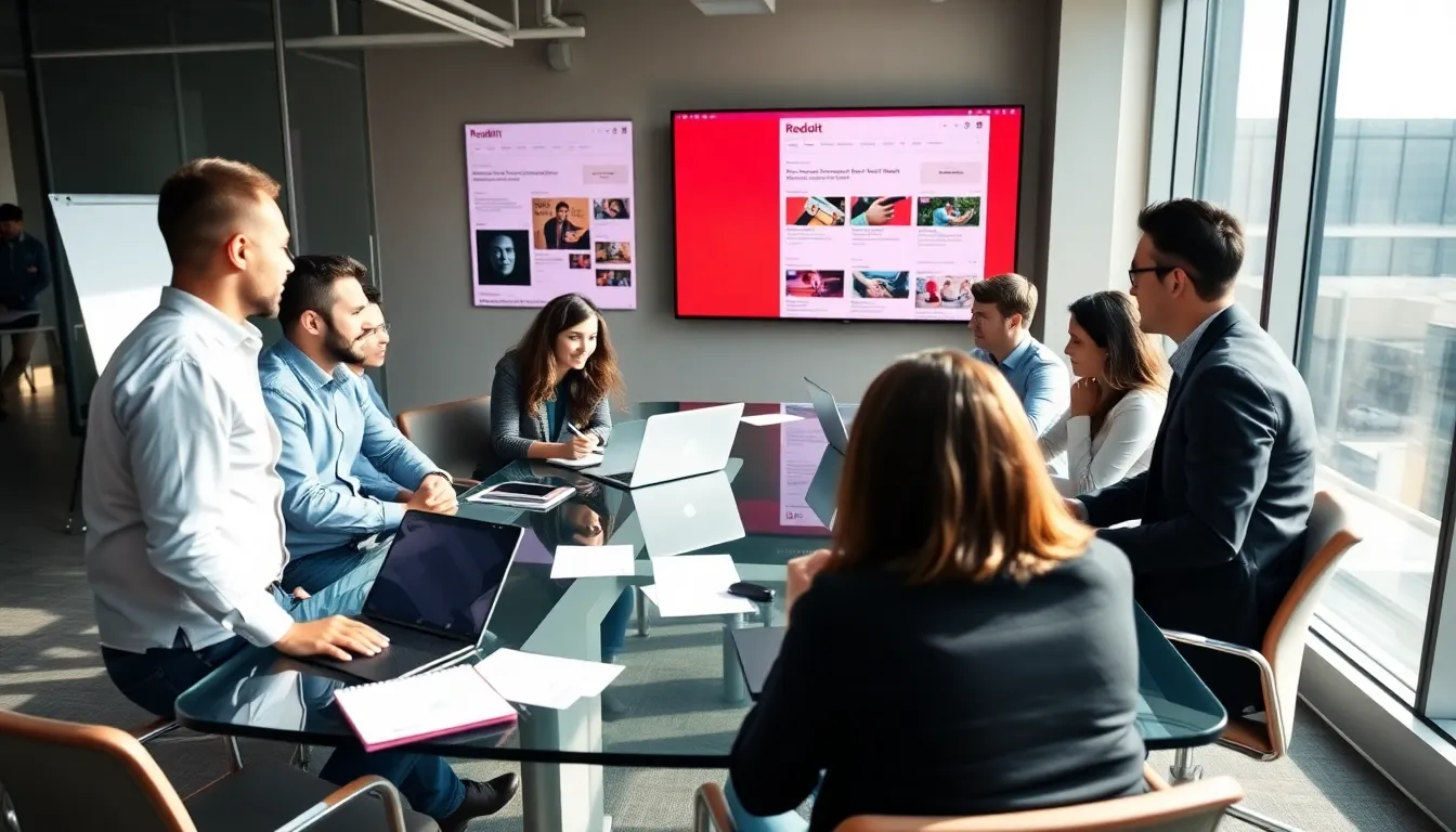 diverse team discussing startup strategies in a modern office.