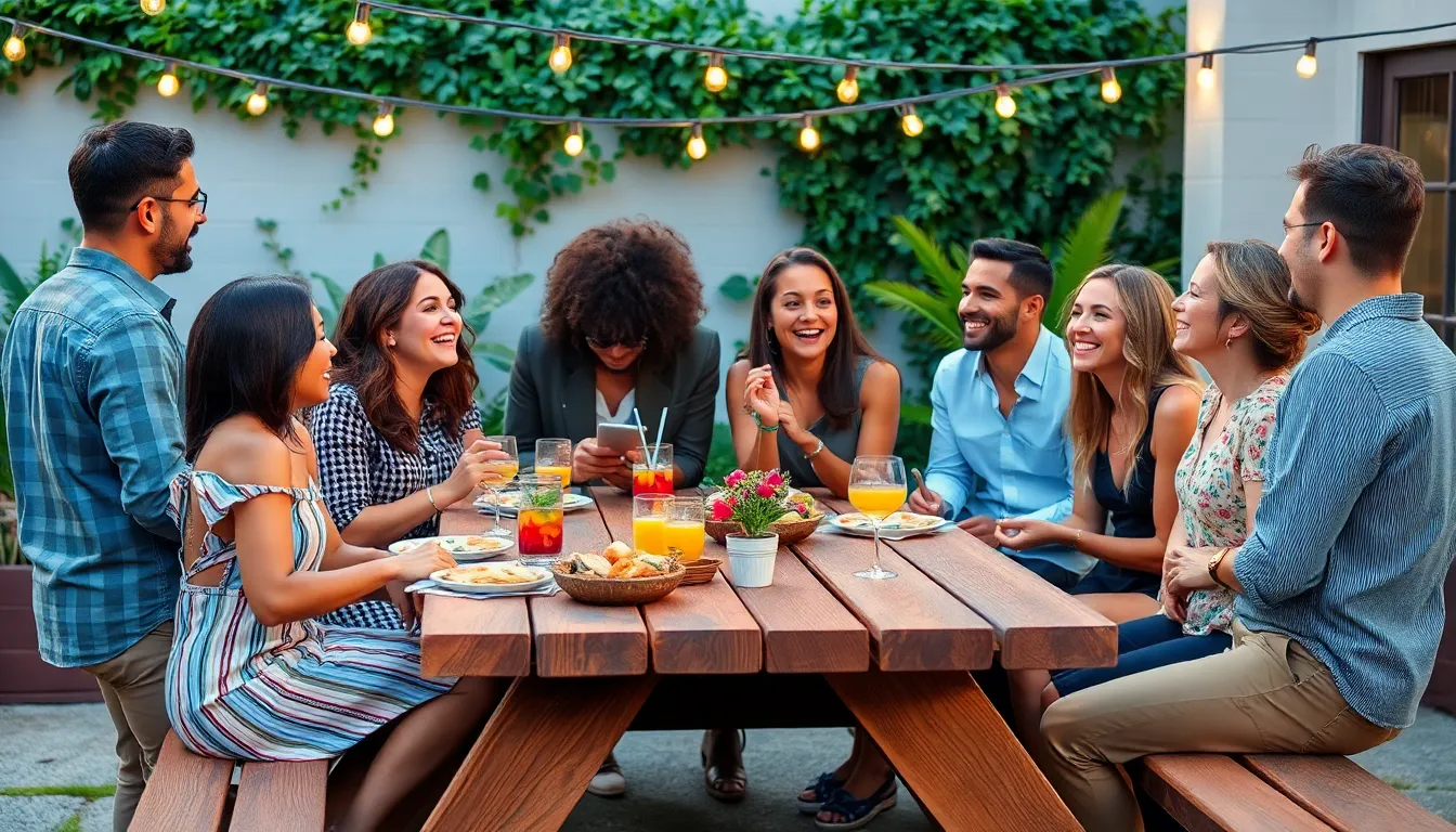 diverse group hosts a creative and budget-friendly outdoor event.