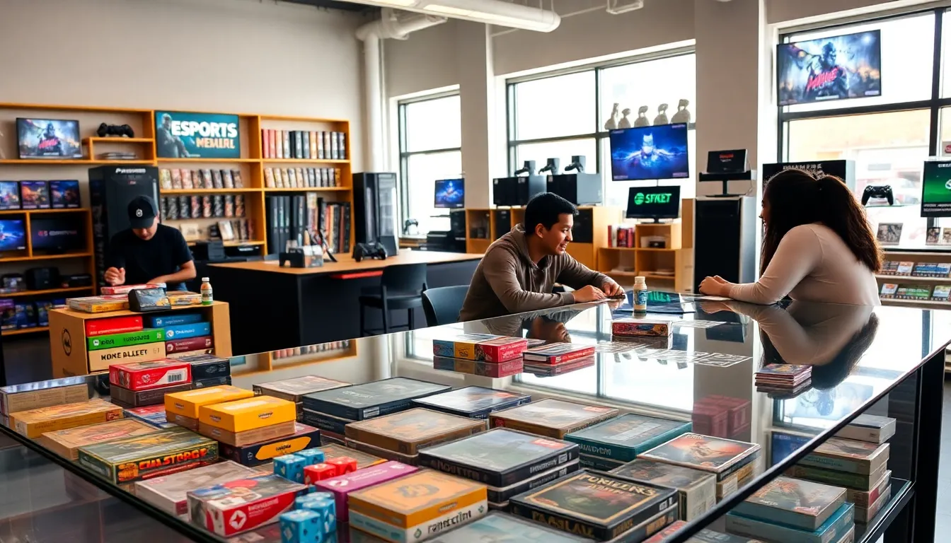modern game store in Tucson with diverse gamers and tabletop games.