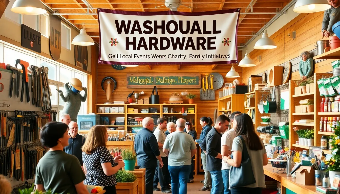 friendly staff assisting customers at a community-focused hardware store.