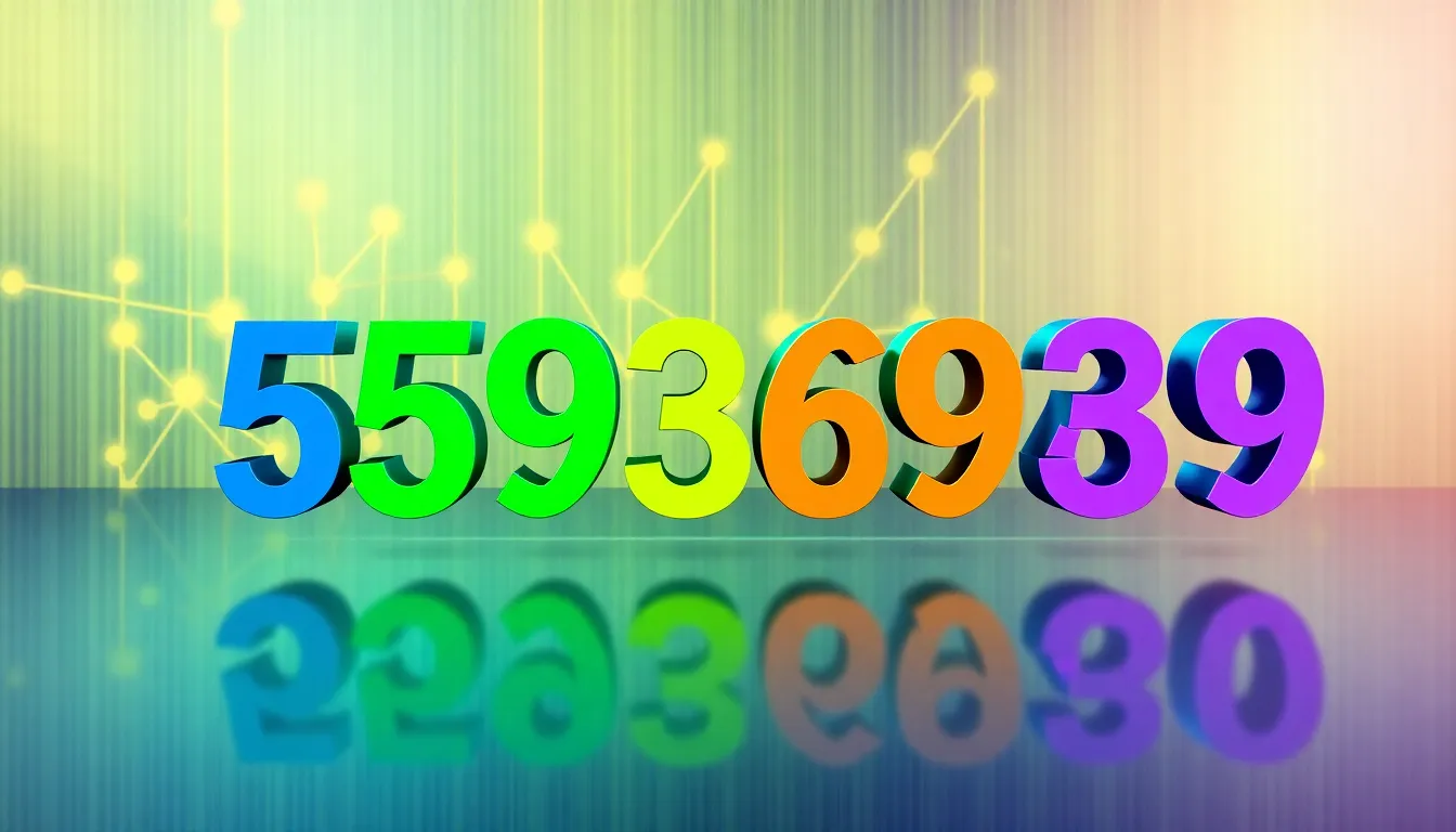 stylized visualization of the number 5593669389 with vibrant colors.