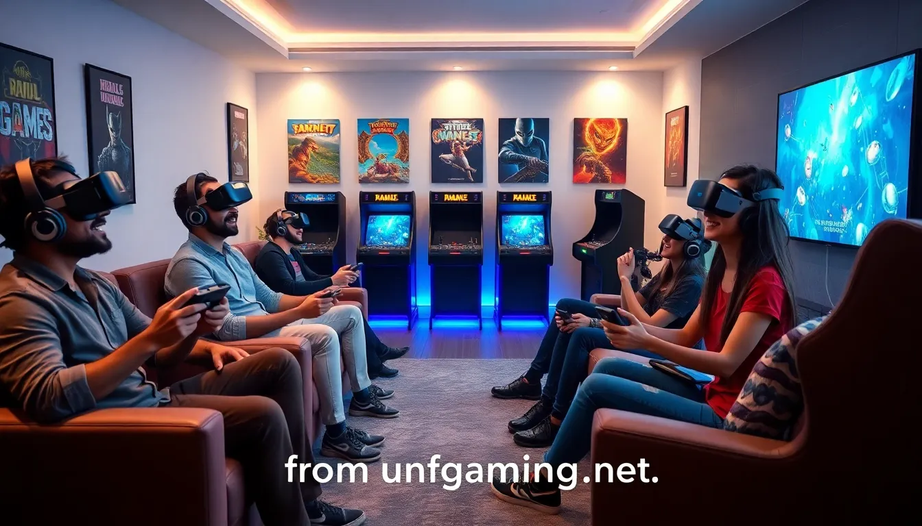 diverse gamers using advanced technology in a modern gaming setup.