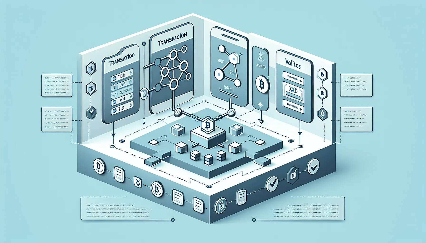 Flowchart showing blockchain transaction process from wallet send to network verification and confirmation.