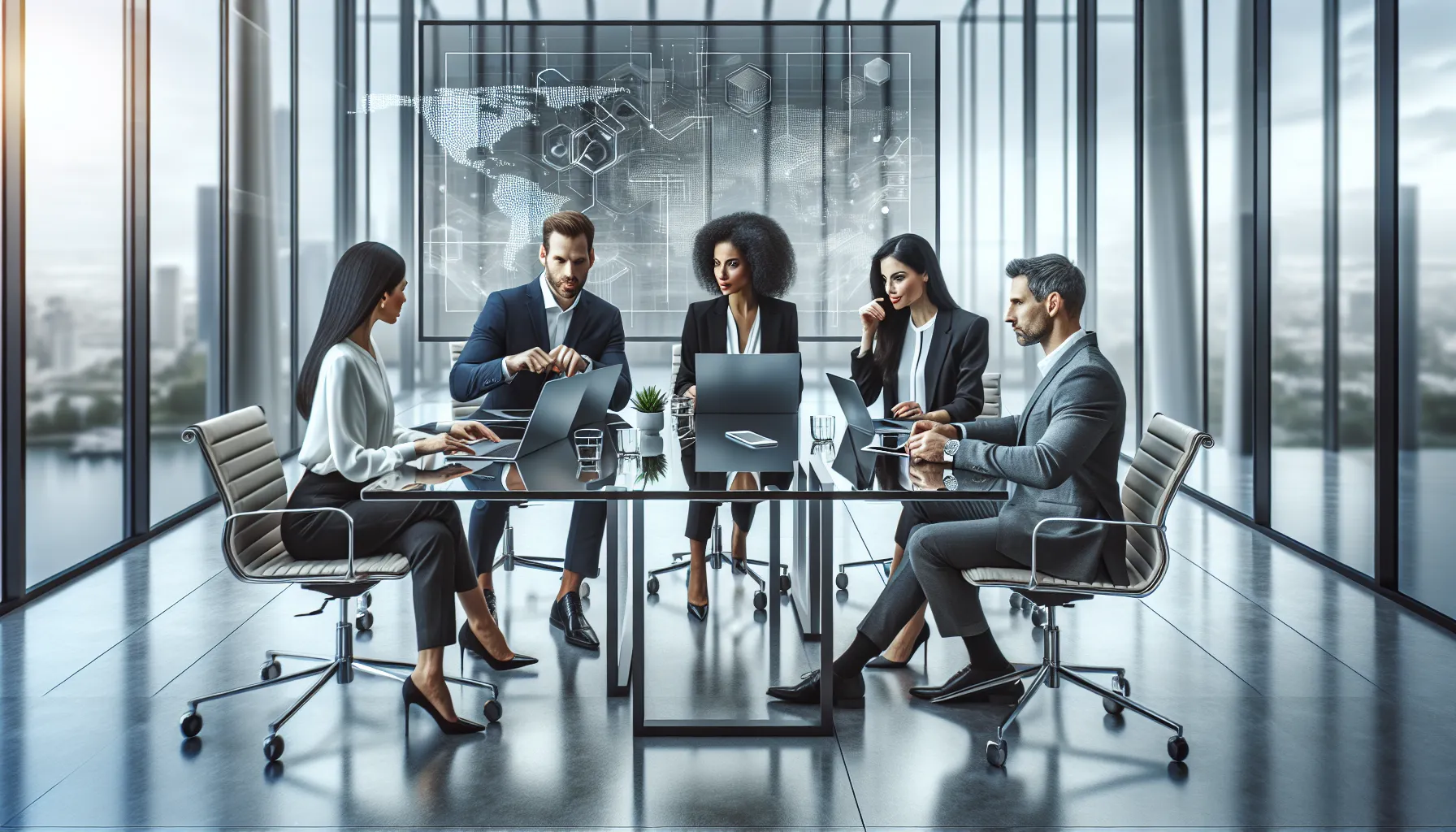 diverse team collaborating on technology solutions in a modern office.