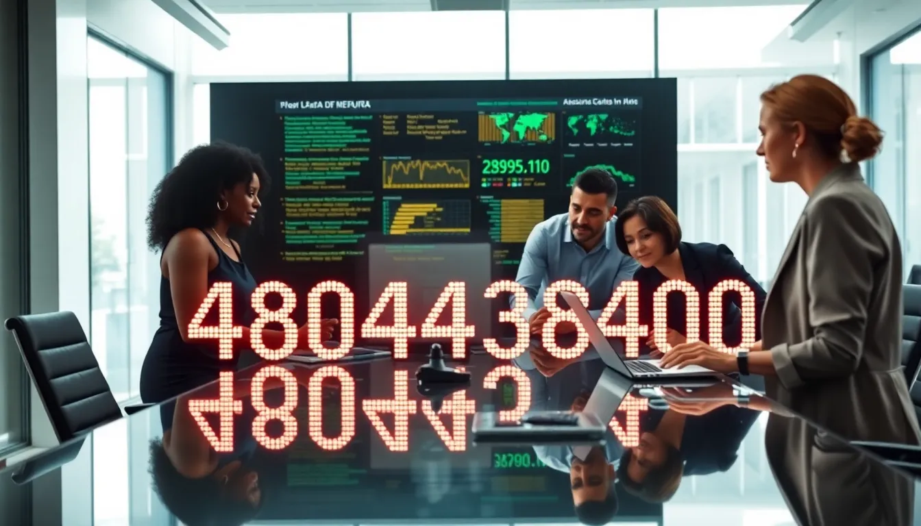 diverse team discussing unique identifier in a modern office.