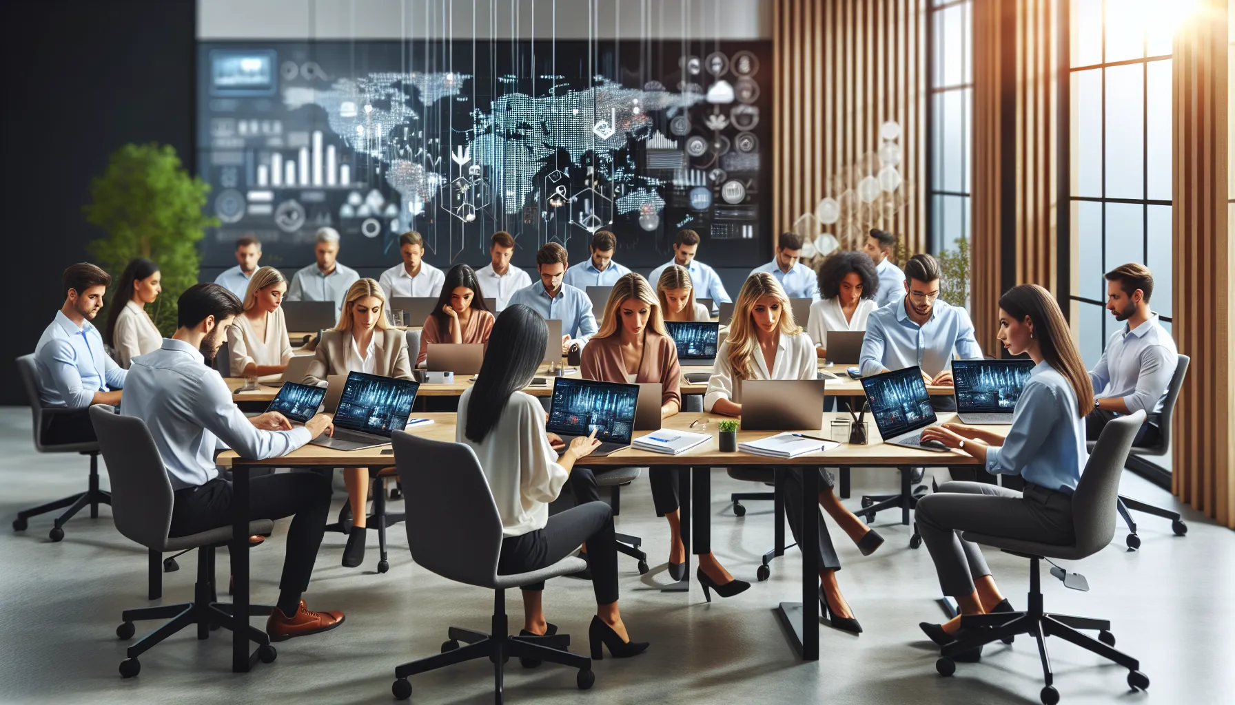 diverse professionals in a virtual finance masterclass setting.