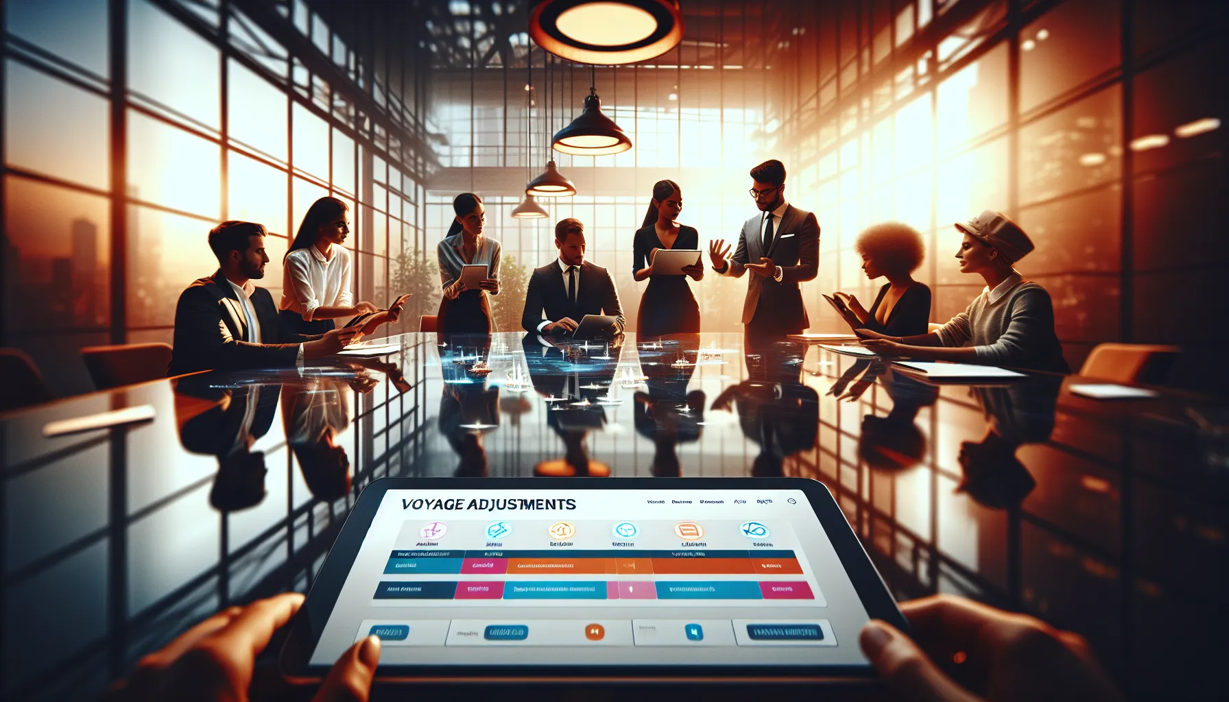 professionals using Travel Tweaks website in a modern workspace.