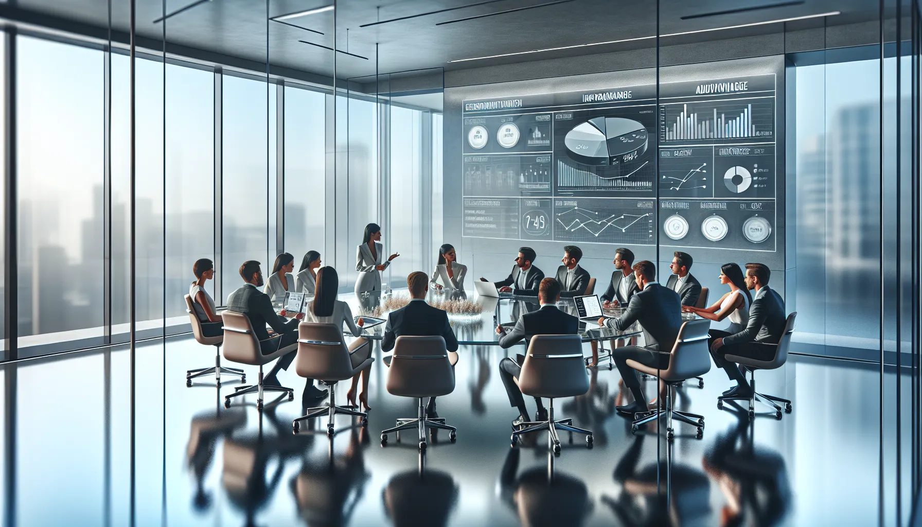 diverse professionals collaborating in a modern office to discuss link management.