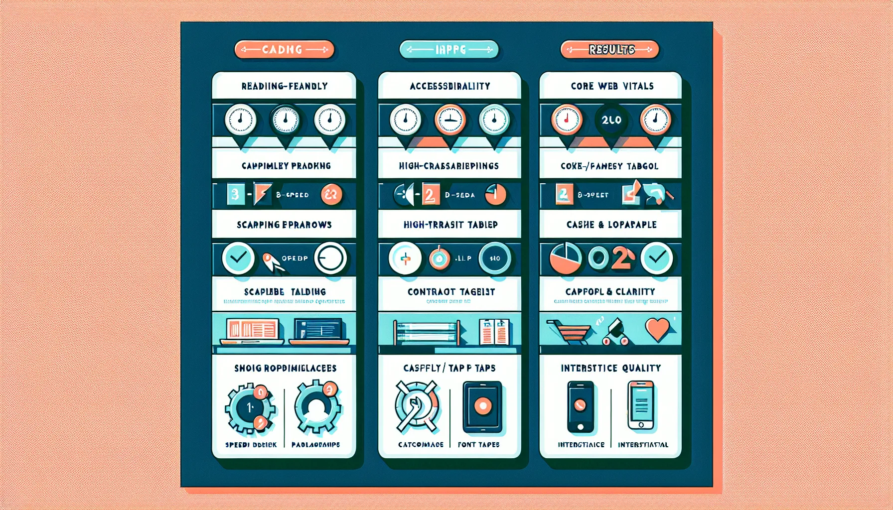 Three-column UK-focused infographic of on-page SEO user experience signals.