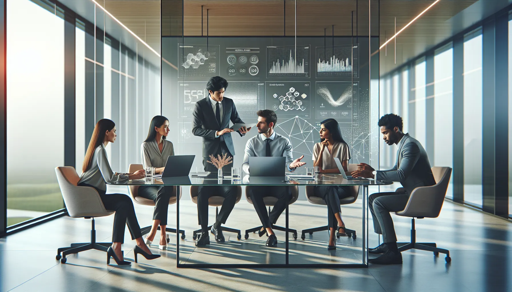 diverse team discussing the significance of a phone number in a modern office.