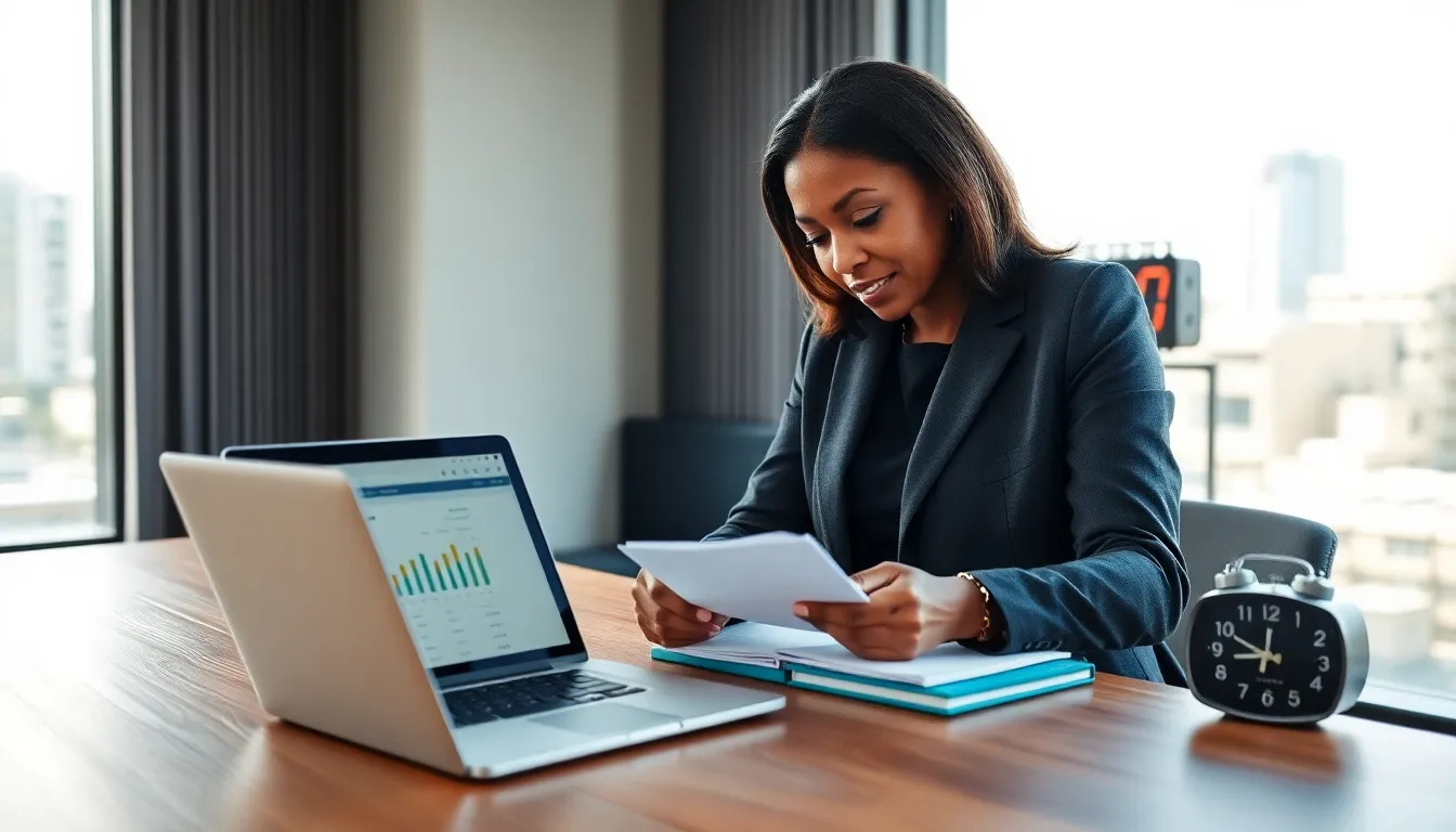 professional reviewing property tax assessments in a modern office.