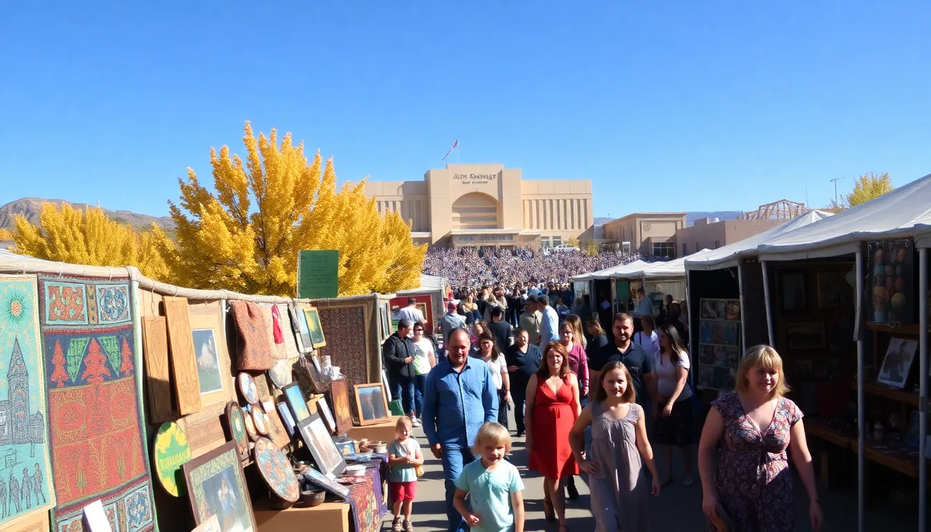 artists and visitors at the Rio Grande Arts and Crafts Festival in Albuquerque.