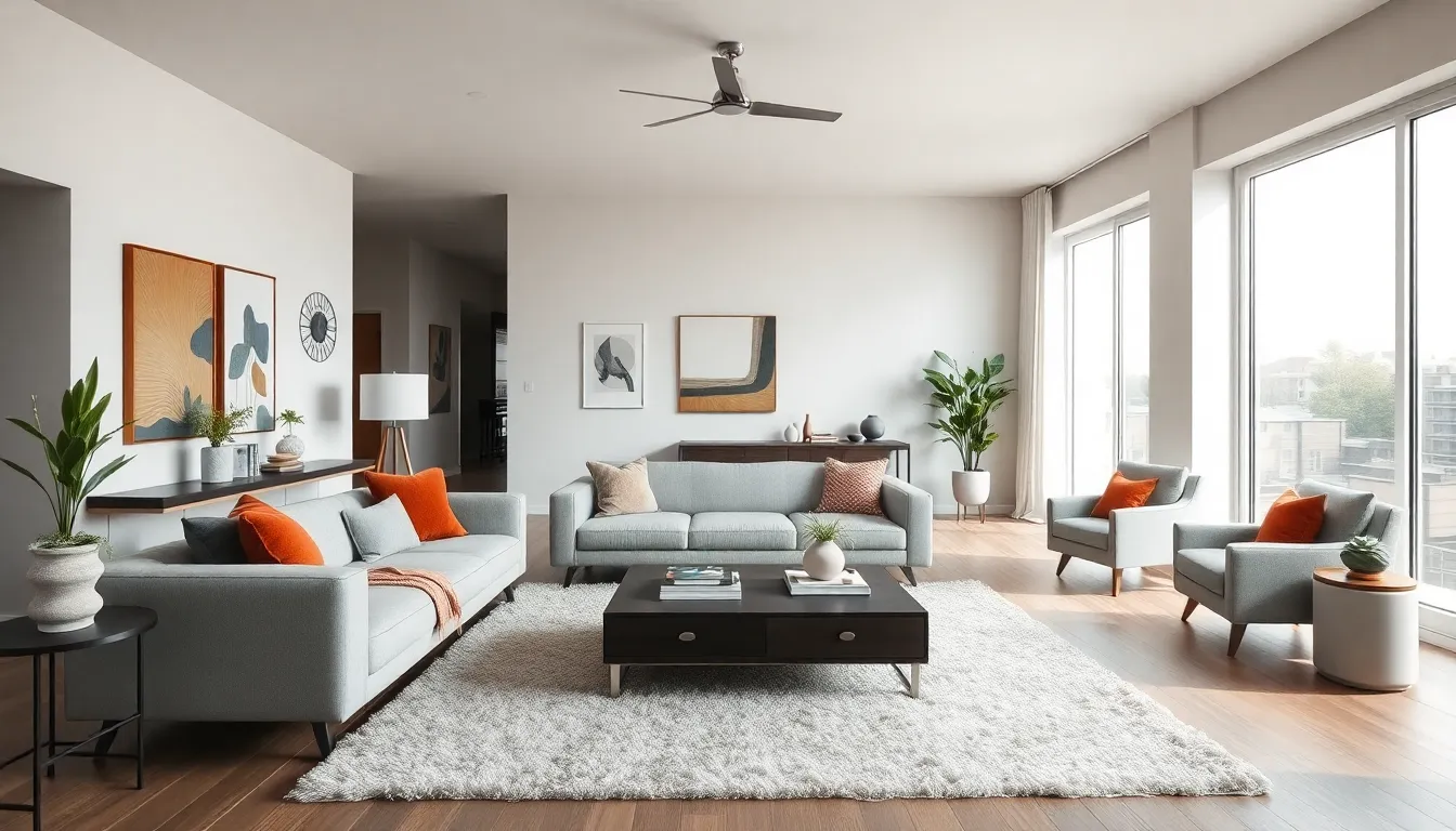 modern residential interior design with stylish furniture and natural light.