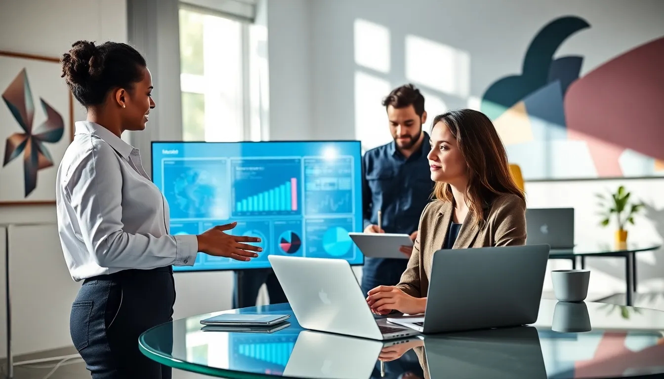 diverse professionals collaborating in a cybersecurity training environment.