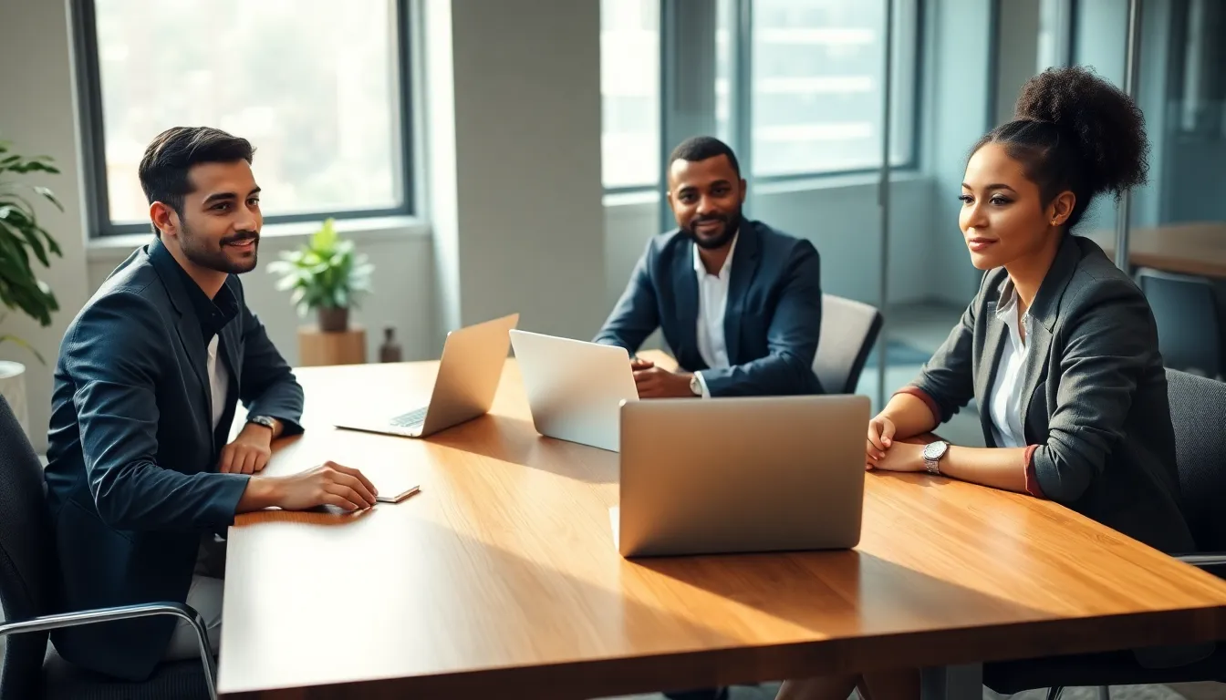 professionals discussing mental clarity in a calm office environment.