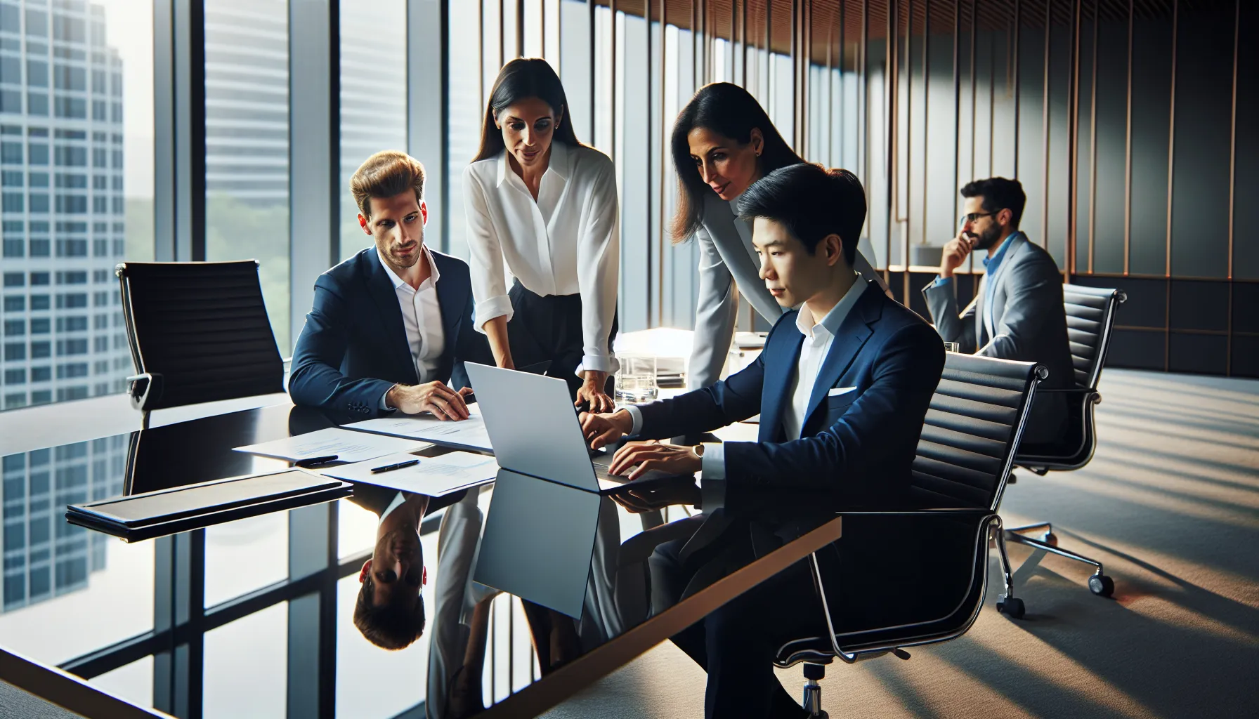 IT professionals accessing 10.24.1.71Tms in a modern office.