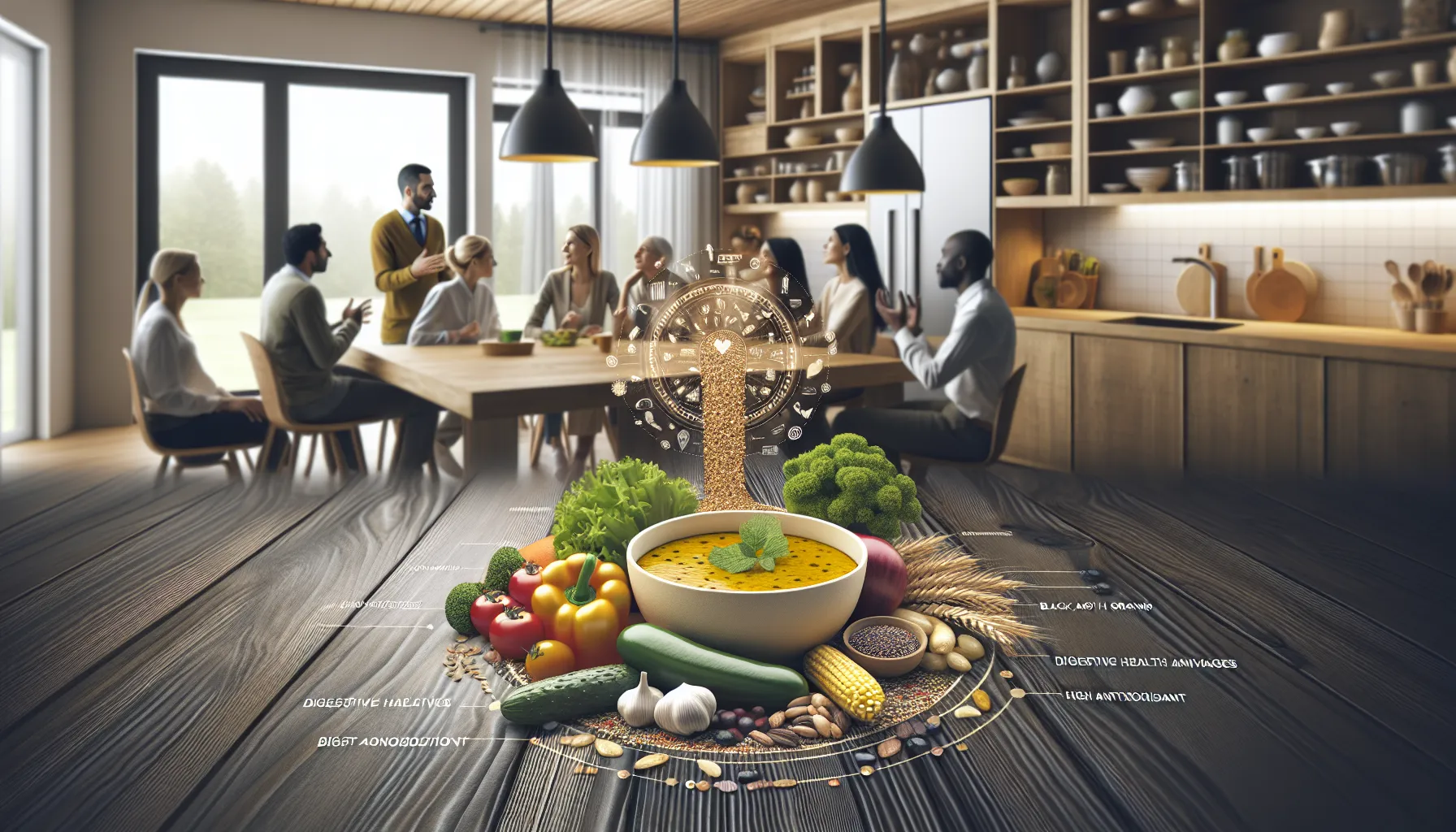 fresh chaitomin with vegetables in a modern kitchen setting.