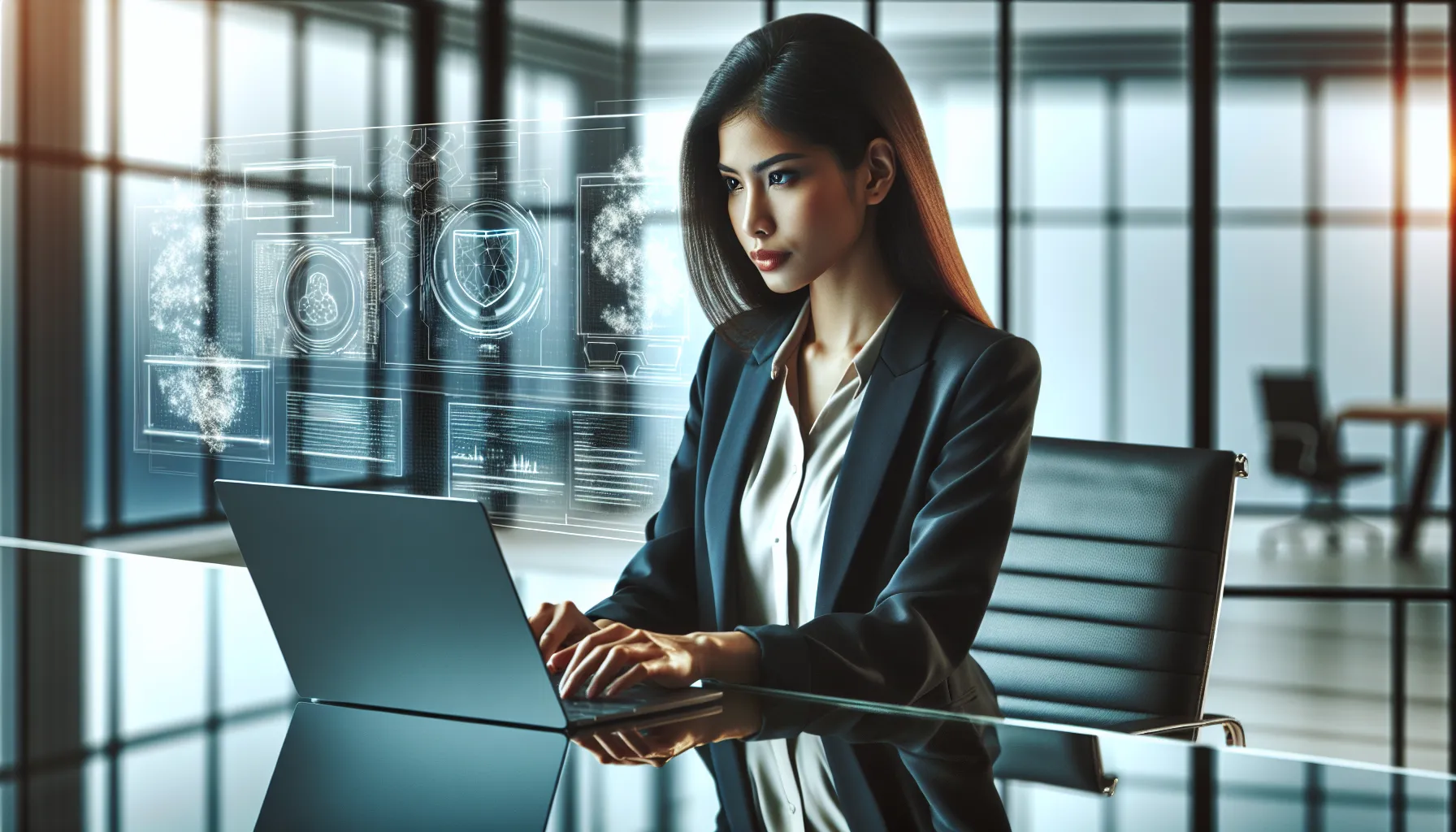 cybersecurity professional using Gfxrobotection AI software.