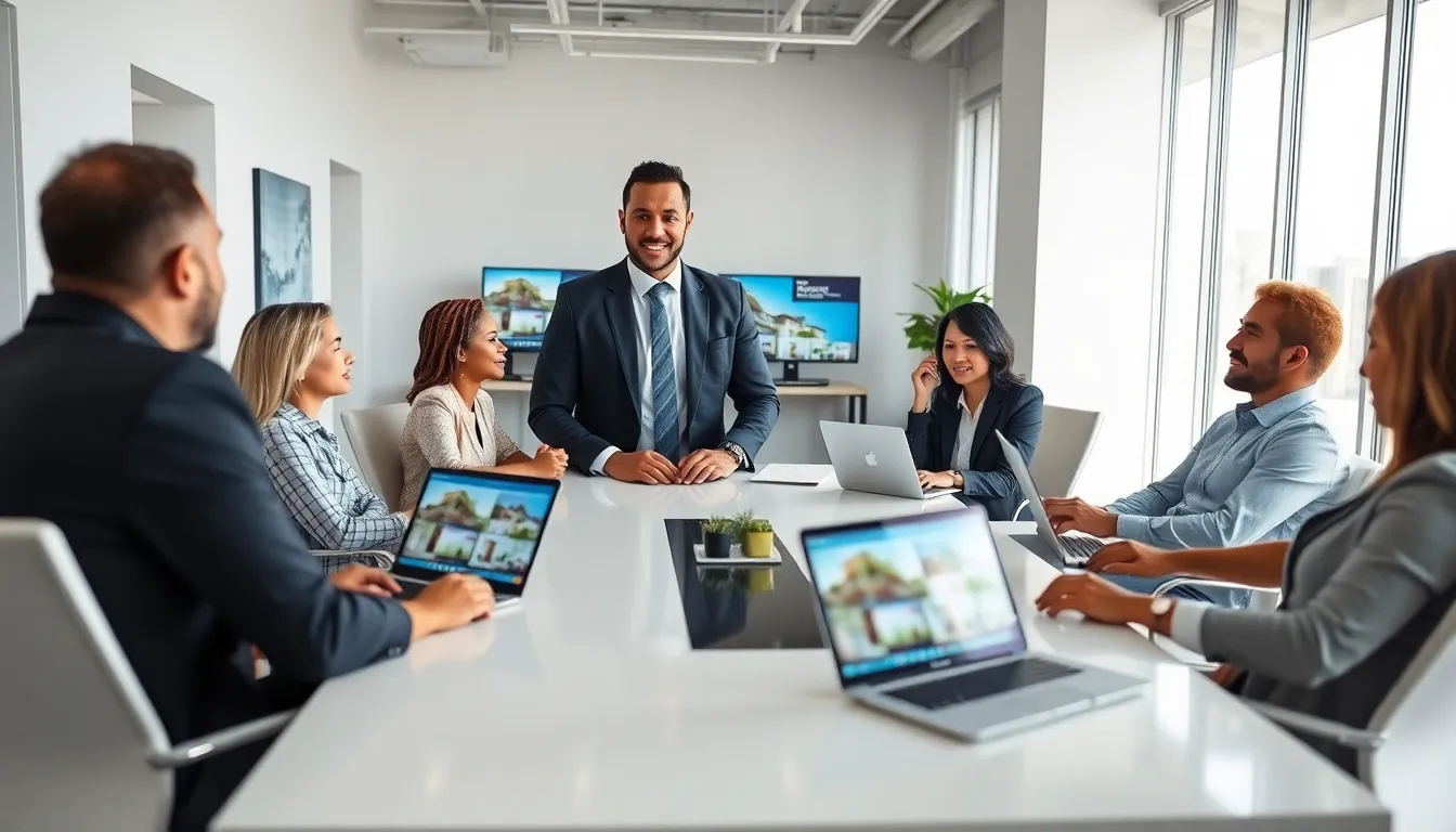 Timothy Williams discussing real estate strategies with a diverse team.