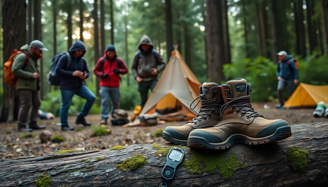 Showcasing high-quality adventure gear in a forest setting.